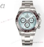 C1 Factory Top Watch - C1 Rolex Daytona Ice Blue Brown Ceramic Bezel 4131 Replica Wrist